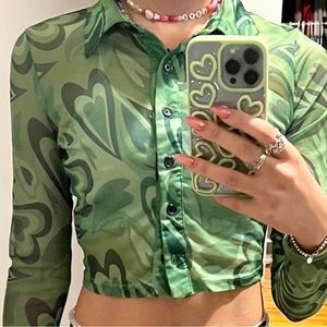 pretty garbage sheer crop top